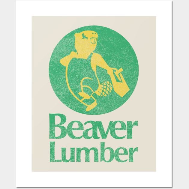 Retro Beaver Lumber Wall Art by robertcop